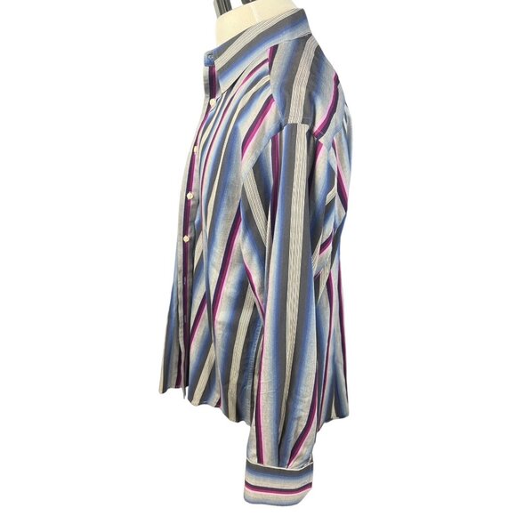 Robert Graham London Vertical Striped Dress Shirt Size XL - Picture 6 of 11